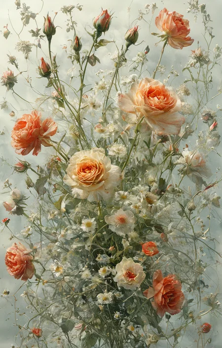 masterpiece,best quality,<lora:tbh51-sdxl:0.75>,illustration,Pale flowers,