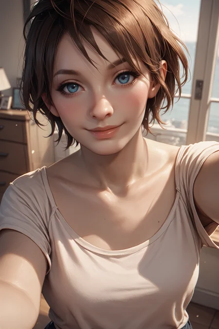 score_9, score_8_up, score_7_up, score_6_up
<lora:RE7Zoe:0.8>
RE7Zoe, 1girl, brown hair, short hair, blue eyes, looking at viewer, selfie, smile, blush