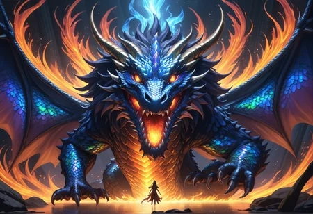 anime artwork dragon with scales made from blackopal, <lora:Style_BlackOpal:0.8>, majestic, shimmering scales, glowing eyes, aura of mystery, deep shadows, ethereal flames, artstation, 8k, hyperrealistic, volumetric lighting ((art by Yoshitaka Amano)), full body, roaring, high quality, best quality, high detail
. anime style, key visual, vibrant, studio anime, highly detailed