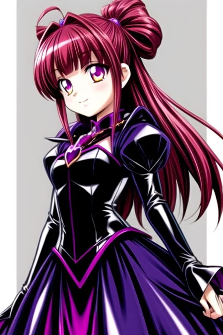 Bad_End_Precure, DarkPrecure, evil corrupted princess wearing dark pastel (ruffled:1) (gleaming latex:1) gown with (long latex vampire cloak:1) and latex gauntlets, soft lighting, ruffles,
(vmpr),
<lora:more_details:1>,