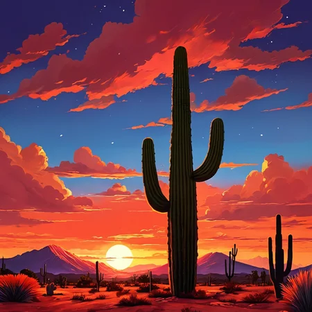 anime artwork of <lora:perfection style:0.5> <lora:detailed:0.5> perfection detailed
<lora:Rodriguez's Mexico Trilogy film style:1> In cartoon
In the United Mexican States an epic sunset with a red sky and a cactus,outdoors,sky,cloud,tree,no humans,scenery,sunset,mountain,red theme,landscape,orange sky,red sky , cinematic, film, kodak, Rodriguez's Mexico Trilogy film style, anime style, key visual, vibrant, studio anime, highly detailed