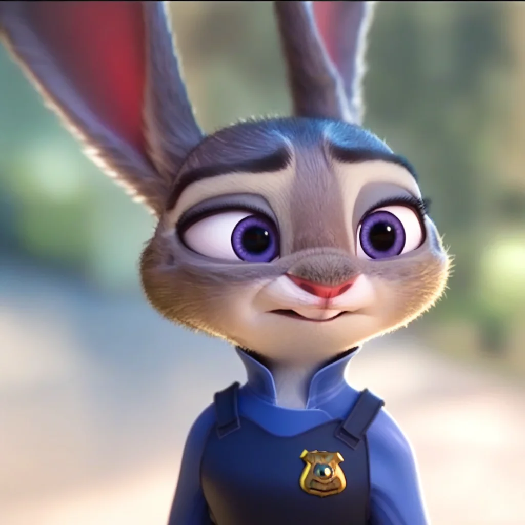 judyhopps, solo <lora:judyhopps-v2-ponyv6xl:1> score_7_up, score_8_up, depth of field, backlighting, portrait