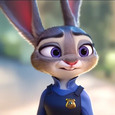 judyhopps, solo  <lora:judyhopps-v2-ponyv6xl:1> score_7_up, score_8_up, depth of field, backlighting, portrait