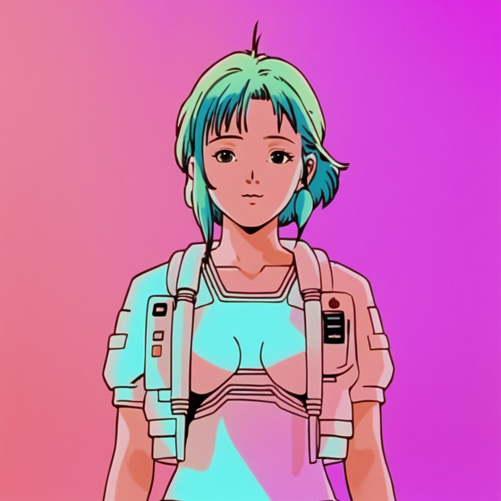 realistic, k4r1n woman standing, kawaii, cute, medium shot, happy, front view, background of gradient fluorescent, pastel tones (by wes anderson:1) <lora:k4r1n-000005:0.6>
