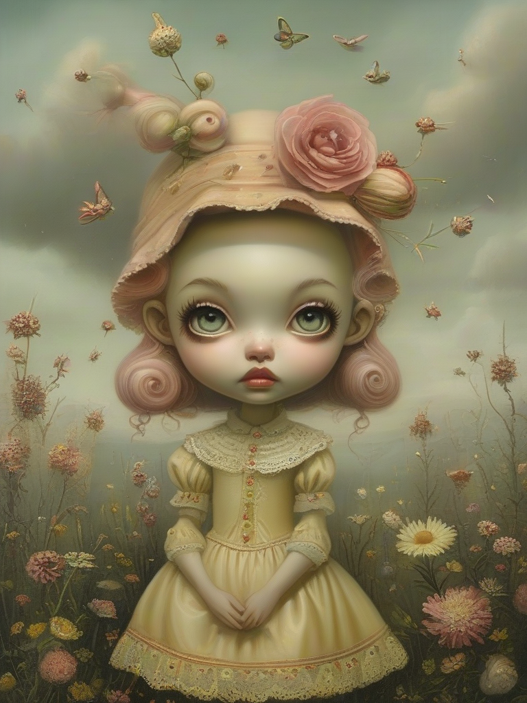 masterpiece,best quality,popsurrealism art,masterpiece,by Mark Ryden,digital painting,<lora:tbh76-sdxl:1>,