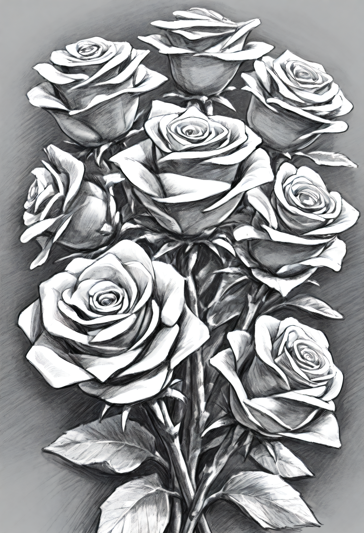 <lora:SketchArt_Epoch_10:1.0>, greyscale, monochrome, sk3tch, no human, rose, flower, very awa, masterpiece, best quality, highres, absurdres