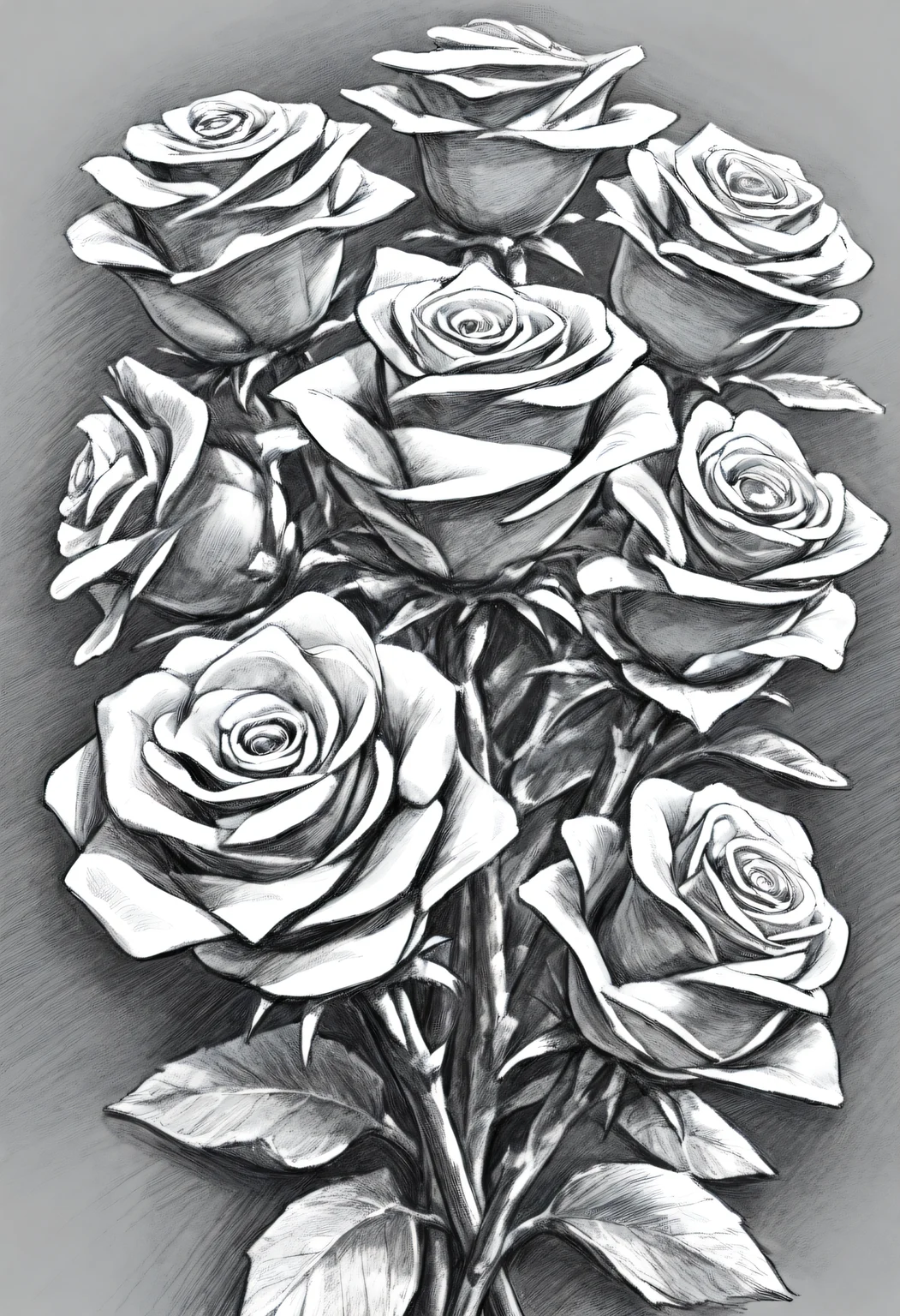 <lora:SketchArt_Epoch_10:1.0>, greyscale, monochrome, sk3tch, no human, rose, flower, very awa, masterpiece, best quality, highres, absurdres