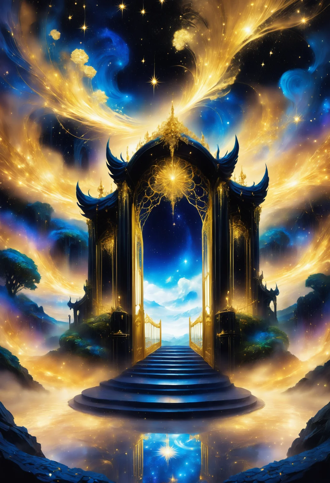the entrance to the kingdom of dreams by starLS <lora:stardustlandscapes-000006:1> <lora:SDXLFaeTastic2400:0.5>