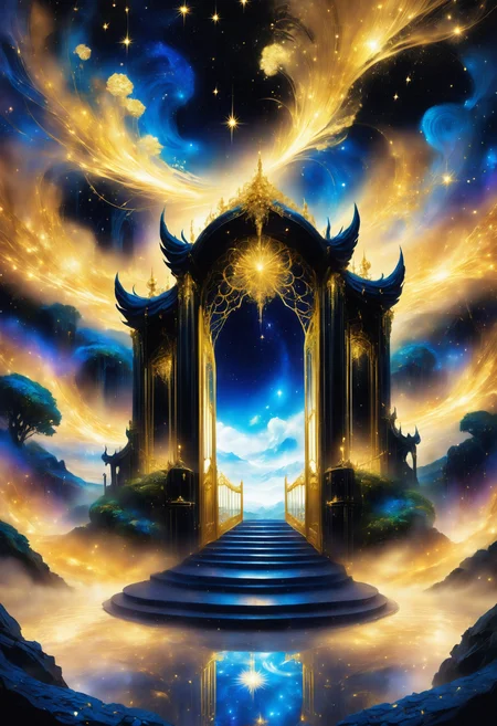 the entrance to the kingdom of dreams by starLS <lora:stardustlandscapes-000006:1> <lora:SDXLFaeTastic2400:0.5>