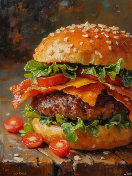 OByouhua,oil painting,Food, close-up shot