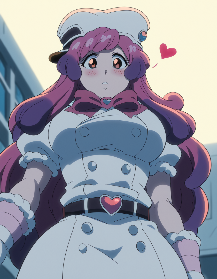 score_9, score_8_up, score_7_up, source_anime, <lora:meninas-mcallon-tybw-ponyxl-lora-nochekaiser:1>, meninas mcallon, long hair, pink hair, red eyes, large breasts, anime screencap, gloves, hat, bow, heart, belt, white gloves, fur trim, white uniform, puffy sleeves,, highway, cars, lanes, fast, long, , <lora:pec-pov-ponyxl-lora-nochekaiser:1> pec pov, pec pov (meme), meme, looking down, from below, blush, cowboy shot, looking at viewer, solo,, cowboy shot, solo