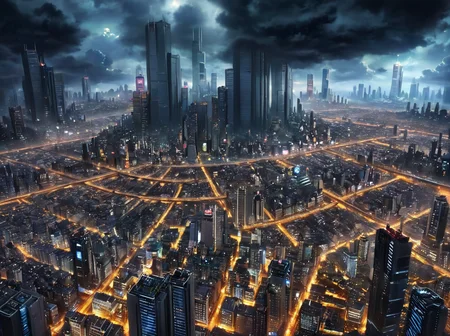 masterpiece,high detail,
<lora:gits_style:0.8>,
gits95,
gits95, cityscape, scenery, city, no humans, building, cloud, city lights, skyscraper, sky, outdoors