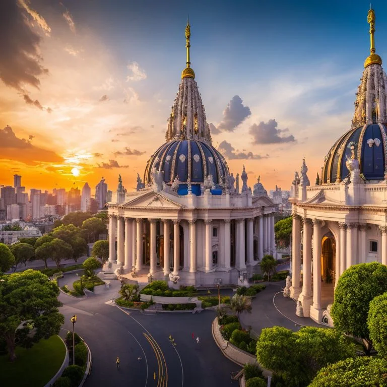 epic painting of a temple pyramid in a jungle city at sunset, <hypernet:longexposure:1>, hd, high octane render, smooth