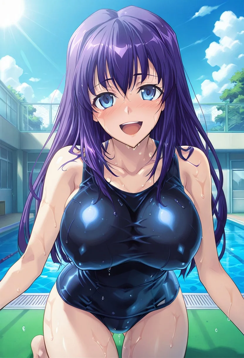 score_9,score_8_up,score_7_up,source_anime,5_figner,2d_animation,game cg,BREKE,1girl,solo
Shion Doll 007,
long hair,blue eyes,blue hair,purple hair,
school swimsuit,
large breasts,front view,cowboy shot,looking at viewer,smile,blush,wet,Sweat,
barefoot,openmouth,
sunlight,cloudy,sky,sun,bloom,school,pool,
masterpiece,best qualit,ultra-detailed,illustration,an extremely delicate and beautiful,beautiful detailed eyes,unity 8k wallpaper,high resolution,anime CG,official_art,Erotic_style,