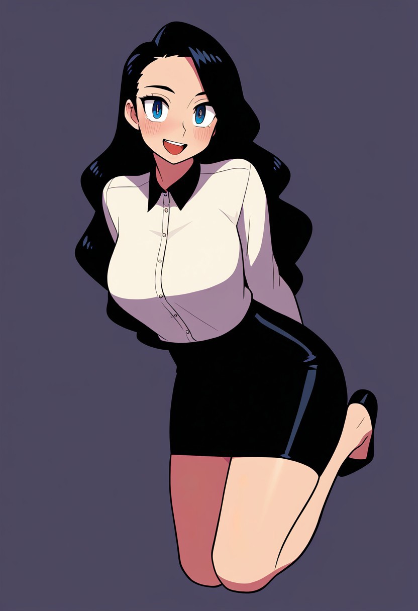masterpiece, best quality, 32k, high resolution, absurdres, solo, open mouth, looking at viewer, smile, 1girl, blue eyes, long hair, breasts, blush, full body