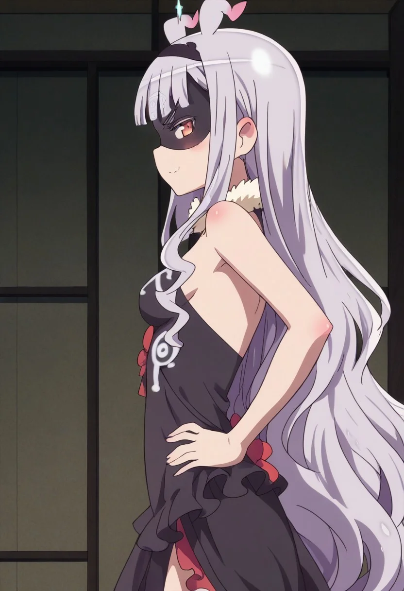 score_9, score_8_up, score_7_up, easynegative, negative_hand, (1girl:1.3), detailed face, (room background:1.5),
venera-sama, mask, kate hoshimiya, medium breasts, mask, dark clothes,
standing position:1.3, from positive,
blush, ears blush, hands on own hips,looking at viewer,smug,haughty,glaring,from side