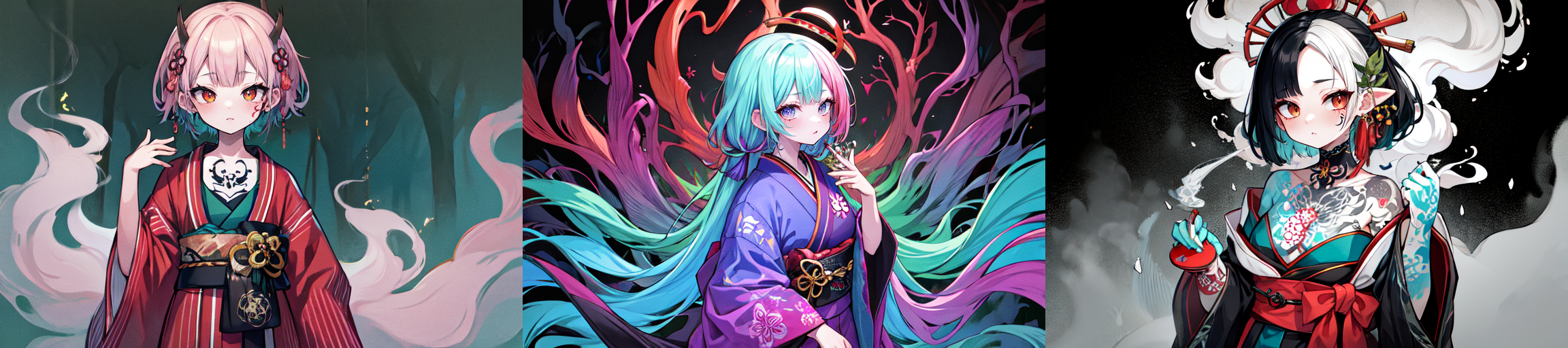 highly insanely detailed, masterpiece, top quality, best quality, highres, 4k, 8k, RAW photo, (very aesthetic, beautiful and aesthetic), 
EPIrezumiWorld, Irezumi, Wabori, Harimono, japanese tattoo, japanese style tattoo, traditional japanese tattoo, yakuza, yakuza tattoo, <lora:EPIrezumiWorld-04:0>, (1girl:1.3), 1other, mangrove forest biome, (dripping colors background,colored smoke background), 
__lazy-wildcards/dataset/background-color__,âââ
