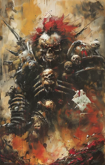 masterpiece,best quality,<lora:tbh233-sdxl:0.9>,illustration,style of Simon Bisley decaying peonies
