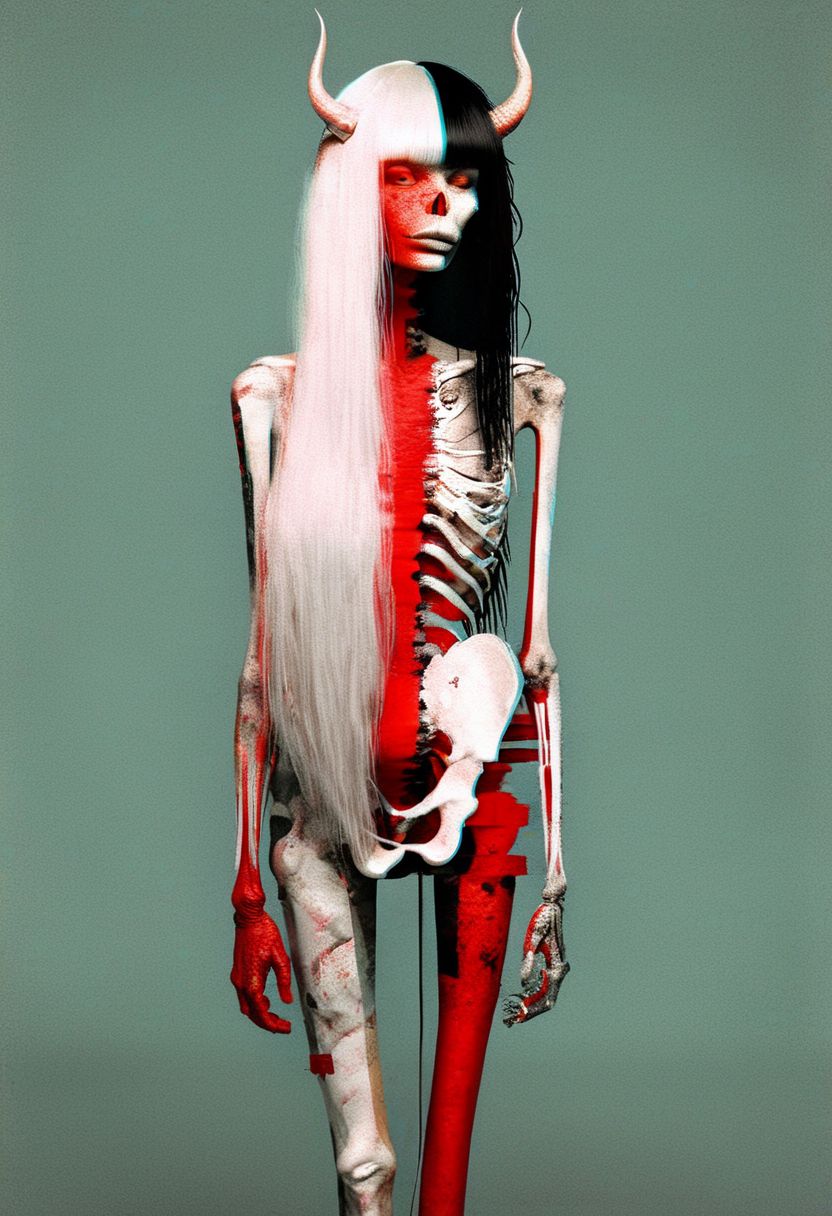 A dangerous woman, (art design by Russ Mills and Frank Miller and Dr Seuss and Keith Negley), award winning, HDR, 44mm photography, (twisted imagery by Hans Bellmer and Stephen Gammell), (black grunge style, black accentuate, red accentuate), (silver aura:1.1), backlit, black background