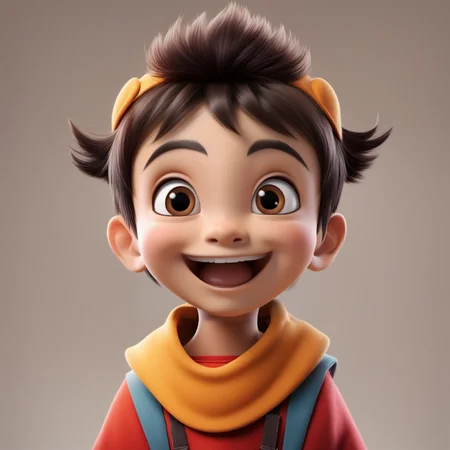 <lora:xiaoka:0.9>,xh,solo,male focus,1boy,open mouth,smile,brown eyes,male child,looking at viewer,black hair,teeth,gradient background,brown hair,grey background,child,gradient,