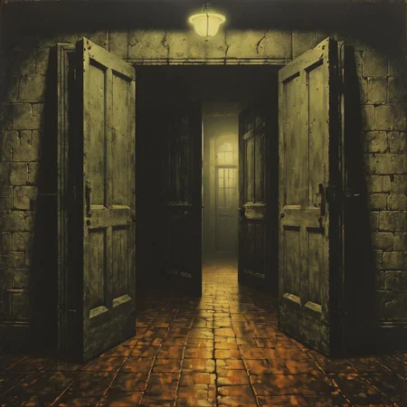prison, landscape, doors, oriantal, techno, cell,  hope, prison, ,8k, master piece, Cinematic, Beautiful Lighting, trending on Devianart, surreal Art, Fantasy, Digital Art, Impressionistic, Surrealist,
