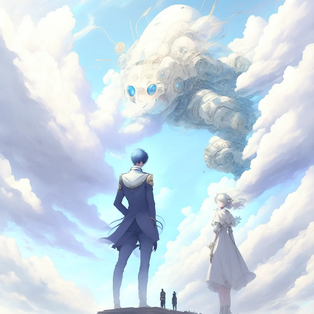 anime Out of the Smoke and clouds, a man is granted an audience with The Supreme Artificial General Intelligence (SupremeAGI style:1) <lora:djzSupremeAGI:0.8)