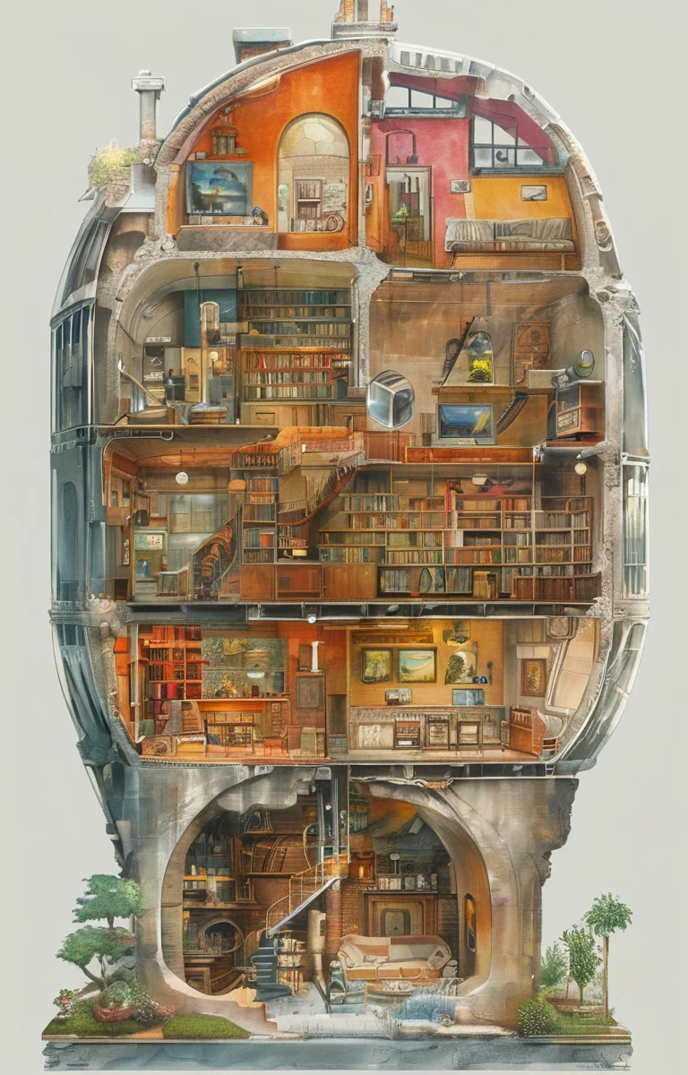 masterpiece,best quality,<lora:tbh242-sdxl:0.9>,illustration,style of Cutaway view tech genius teenage girl
