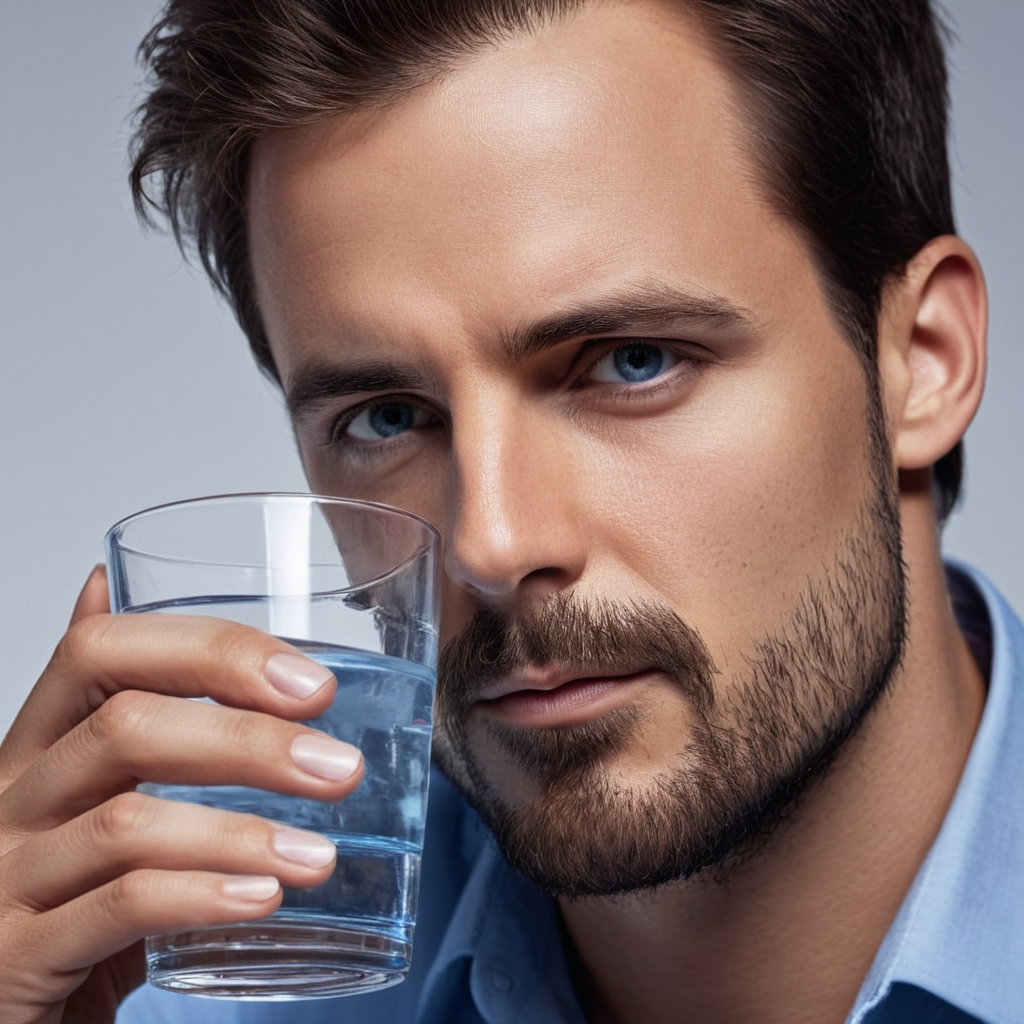 cinematic film still of  <lora:hands5g:0.9>
Sharp detailed high quality image of a man drinking a glass of water, detailed background, 12K, high megapixel, realistic, realism, different, raw image, sharp style, solo, short hair, simple background, shirt, white background, 1boy, holding, male focus, collared shirt, nail polish, from side, cup, facial hair, blue shirt, holding cup, close-up, stubble, drinking, photorealistic
, shallow depth of field, vignette, highly detailed, high budget, bokeh, cinemascope, moody, epic, gorgeous, film grain, grainy