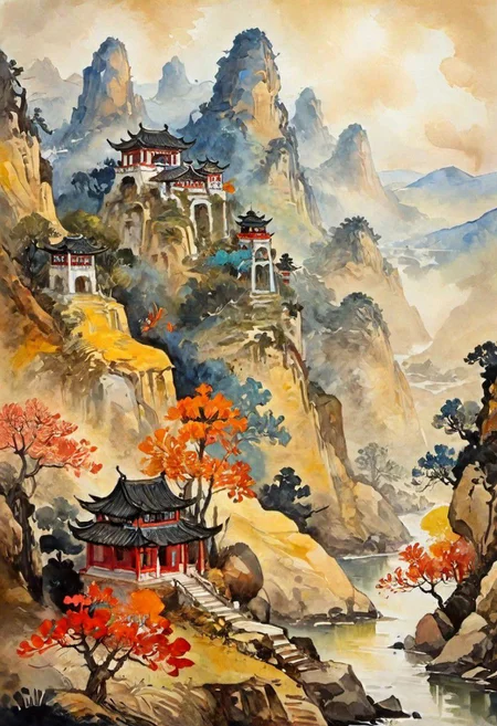 tj, cangyunshan, landscape, chinese ink painting, oil painting, Beautiful Chinese girl,
Oil Painting, Renaissance Paintings, watercolor painting, concept art, painterly, surreal painting,
((beautiful, painterly, detailed, textural, artistic)), (digital artwork, illustrative, illustration), (((intricate details, highly detailed, ultra-detailed))), (absurdres:1.5), (unreal engine, octane rendering, Anti-Aliasing, sharp focus, natural lighting, high saturation, high contrast, vivid, vibrant, studio lighting, best texture quality), beautiful detailed scenery,