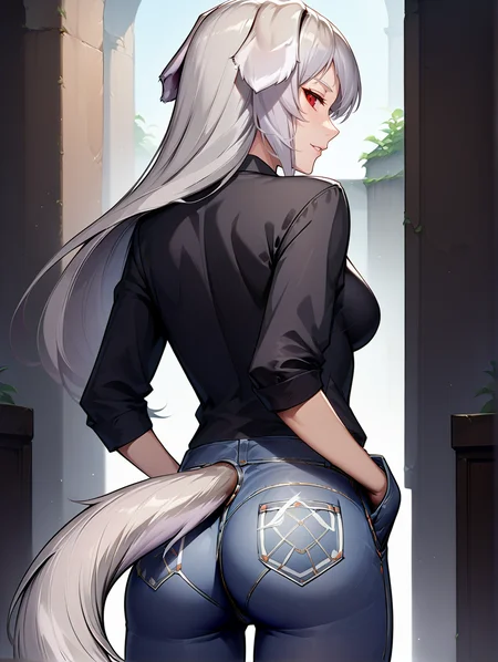 score_9, score_8_up, score_7_up, source_anime
1girl, solo,
pursena adoldia, red eyes, long hair, grey hair, dog ears, dog tail, short tail, medium breasts, perky breasts,
black shirt, denim, from behind, small ass, hands in pocket
underground tunnel
<lora:Expressive_H:0.2> <lora:housechores-guy-PONYv1:0.4> <lora:pursena 0.1:1>