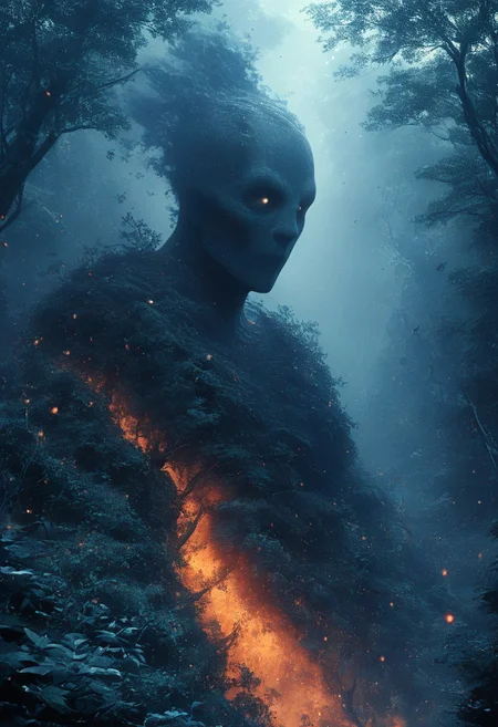 score_9, score_8_up, score_7_up, score_6_up, vibrant color,
The Darkroot Garden is a lush but perilous realm, where nature has reclaimed the ruins of an ancient civilization. Giant trees and mysterious creatures guard its secrets, and the moonlit sapphire sky bathes the forest in an ethereal glow.,
Inspired by dark fantasy, featuring sinister religious motifs in a gritty, oil painting style, evoking a sense of mystery and foreboding with deep, dark hues
god rays, surreal images, unreal engine 5, higher resolution textures, 4k graphic resolution,photorealistic,HD32k, colorful,beautiful scenery, reflection,vivid colors, midjourneylora, fire and smoke, beautiful view,