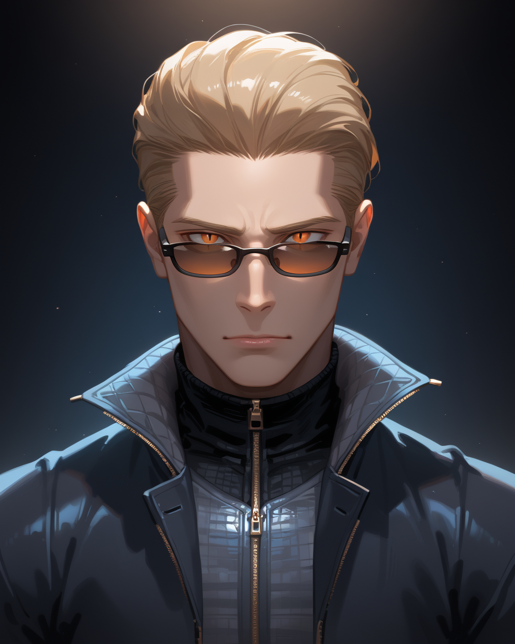 PonyScores7, source_anime, ah1, best quality, (masterpiece:1.4), (high quality:1.4), sharp focus, 4k, absurd resolution, <lora:albertwesker-guy-PONYv1:0.8> albertwesker, albert wesker, 1boy,  blonde, black gloves, (sunglasses:1.3), belt, black coat, black pants, looking at viewer, toned, athletic, fit, slicked back hair, black turtleneck, zipper, mature male, short hair, (graphene textured clothes), black boots, (healer, using knowledge of anatomy to treat injuries and illnesses), bad-hands-5, <lora:xl_more_art-full_v1:0.2>, <lora:shinyskin2:0.2> glistening skin, <lora:aesthetic_anime_v1s:0.2>, <lora:Expressive_H:0.2> Expressiveh, <lora:hairdetailpxl:0.2> hairdetailpxl, <lora:detailxl:0.2> detailxl, (focused, intense glare), short hair, (reddish orange eyes, slit pupils), best quality, amazing quality, best aesthetic, absurdres, <lora:expressive eyes:0.2> expressive eyes, <lora:eyedetailpxl:0.2> eyedetailpxl, illustration, Volumetric_Lighting, ultra-detailed, very aesthetic, intricate details, 8k, masterpiece, best_quality, (angular face, sharp_featured face), <lora:Eyes_High_Definition:0.2> EyesHD, handsome, charming, alluring, AS-MidAged,