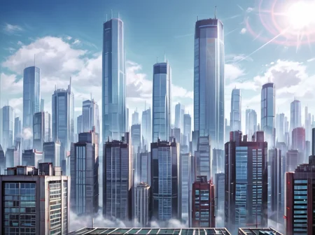 score_9, score_8_up, score_7_up,score_6_up, score_5_up, score_4_up,source_photo,photorealistic, BREAK  <lora:gits95environment:0.8>,
gits95, , no humans, scenery, sky, building, skyscraper, city, cityscape, outdoors, cloud, blue sky