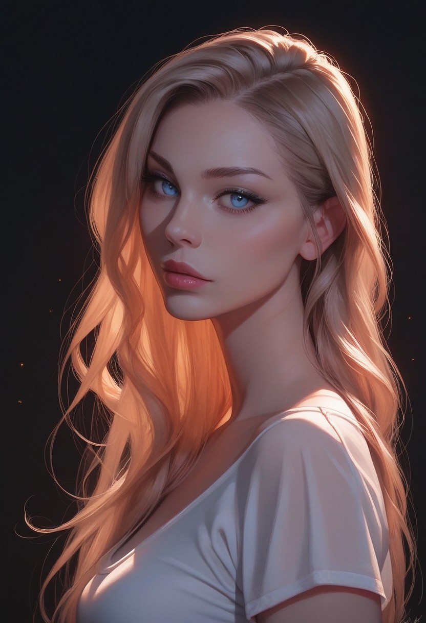 masterpiece,best quality, highly detailed, score_9, score_8_up, score_7_up, score_6_up, source, score_9, score_8_up, score_7_up, realistic, real life photo, night, BREAK, 1girl (23yo), slut,  chest and face in view,  blonde, long hair, beautiful mouth, long hair,, horny, breasts exposed, 8k, uhd, photorealistic, dim warm night light, reddit, film grain, raw, amateur, flash, traditional media, raw, long eyelashes, black eyeshadow, white crop top, underboob, blue eyes, perfect eyes, focus on eyes, side view