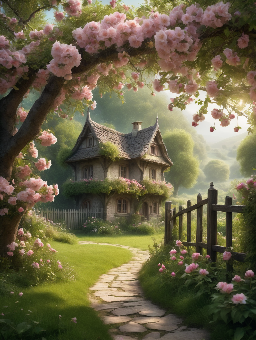 cinematic film, A cosy house with a well-tended garden,
 Ultra-HD-details, true to life, HDR image, High detail resolution, high detailed cloth, cinematic lighting, realistic, sharp focus, (very detailed), ((4K HQ)), depth of field, f/1.2, Leica, 8K HDR, High contrast, bokeh, realistic shadows, vignette, epic, . shallow depth of field, vignette, highly detailed, high budget, bokeh, cinemascope, moody, epic, gorgeous, film grain, grainy