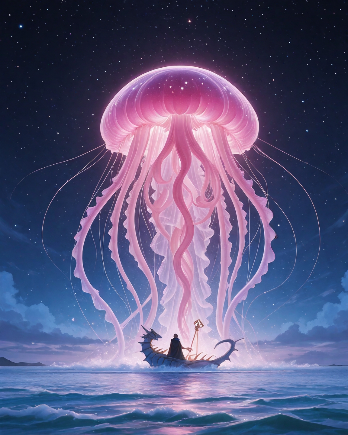 ethereal fantasy concept art of  anime artwork mysterious flotsam cities built on ancient sea serpent vertebrae, their markets trading in compass hearts beneath jellyfish lantern glows, Art painting by Peter Mohrbacher and Maciej Kuciara , featured on Mike Mignola,
 <lora:aidmaMJ6.1_v0.5_IL:0.3> aidmaMJ6.1,
 <lora:Detail_Tweaker_Illustrious_BSY_V3:0.7> detailed, 
 <lora:Dramatic Lighting Slider ILL:0.5>,
 <lora:NOOB_vp1_detailer_by_volnovik_v1:0.7>, 
<lora:reij-rt:0.3>, . anime style, key visual, vibrant, studio anime,  highly detailed . magnificent, celestial, ethereal, painterly, epic, majestic, magical, fantasy art, cover art, dreamy