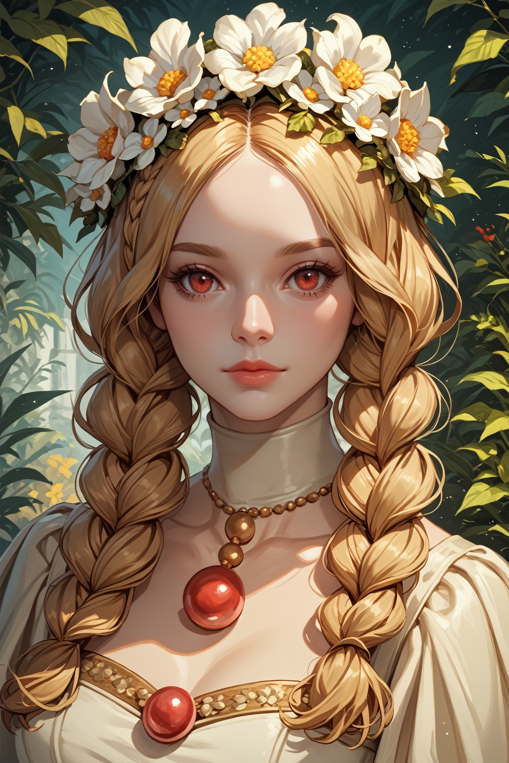 score_9, score_8_up, score_7_up,
<lora:OdinSphereMercedes:0.9>
OdinSphereMercedes, 1girl, blonde hair, twin braids, red eyes, flower crown, looking at viewer, portrait