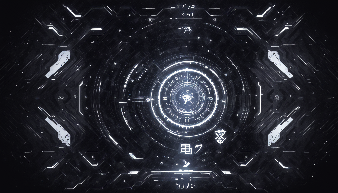mysterious, fantasy, dark fantasy, 3D rendering, anime <lora:testcyber-000002:1> hud, graphic, elements