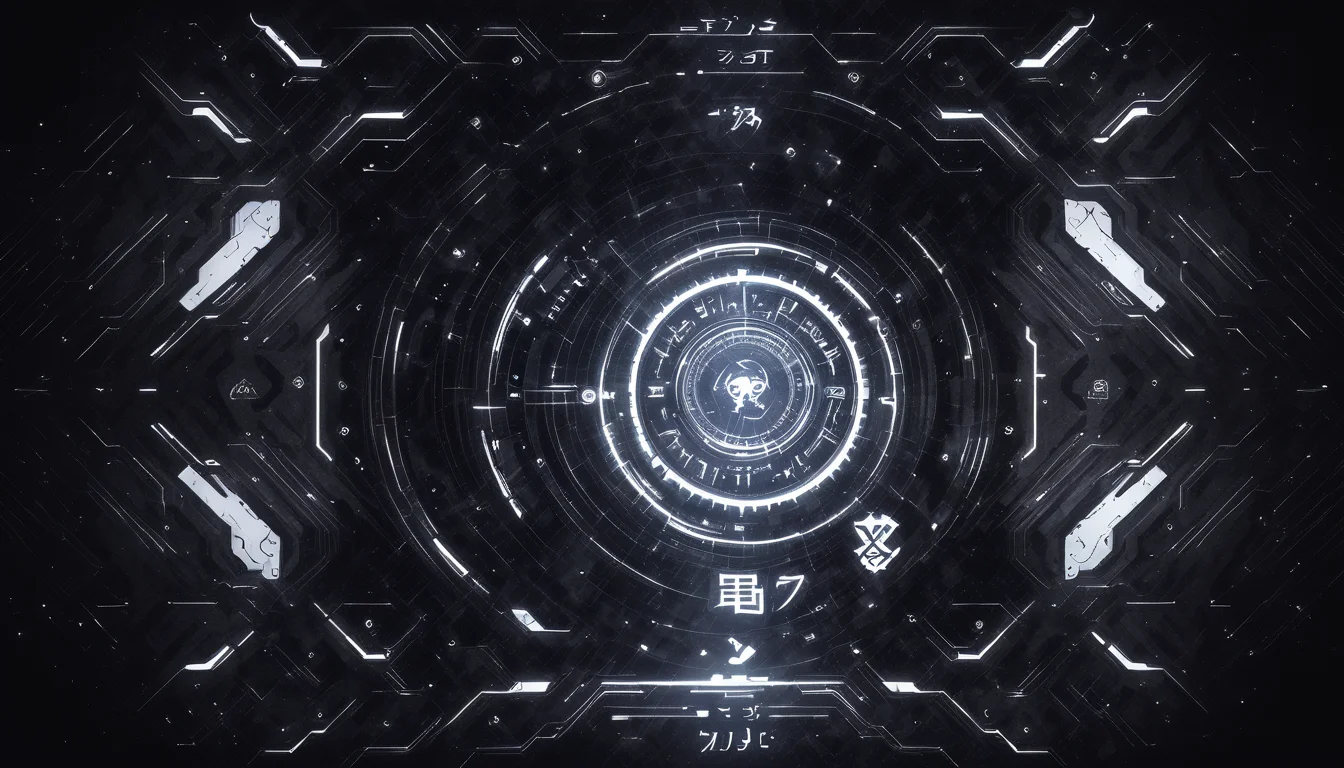 mysterious, fantasy, dark fantasy, 3D rendering, anime <lora:testcyber-000002:1> hud, graphic, elements