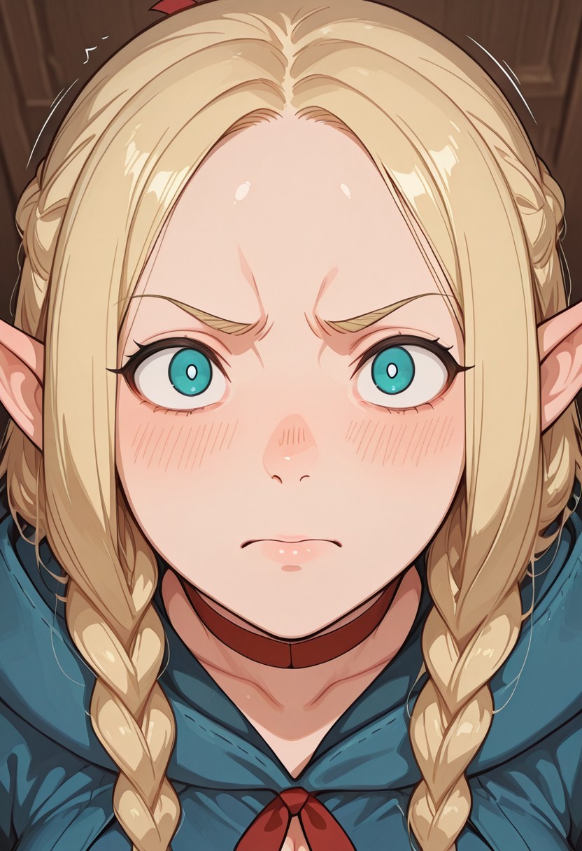 (((masterpiece,amazing quality,best quality,ultra-detailed,perfect composition,detailed face))), 
((8K, 8k skin textures, illustration, very aesthetic, amazing quality, newest, absurdres, realisticshaded and colored)),
(score_9, score_8_up, score_7_up),
BREAK ((marcille \(dungeon meshi\))), robe,choker,belt,capele,1girl,solo,portrait,frustrated_brow,annoyed,food,
BREAK (cinematic composition:1.3), depth of field, (adult), 
BREAK eyelashes, white sclera, eye trail, crazy eyes, Sharp eyes, wide eyes, (mature female:1.5), very aesthetic, smooth image, 
BREAK (detailed face and eyes), detailed face, mesmerizing gaze, motion lines, action lines, sharp focus,volumetric lighting,
<lora:MoriiMee_Gothic_Niji_Style_Illustrious_r1:0.6>,
<lora:748cmSDXL:1>,748cmstyle,
<lora:spo_sdxl_10ep_4k-data_lora_webui:1>,
