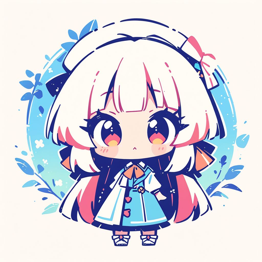 masterpiece, best quality, very aesthetic, absurdres,
2girls, long hair, chibi,
 <lora:stampsticker:1> (simple retro design, logo, manga style, 2tone),