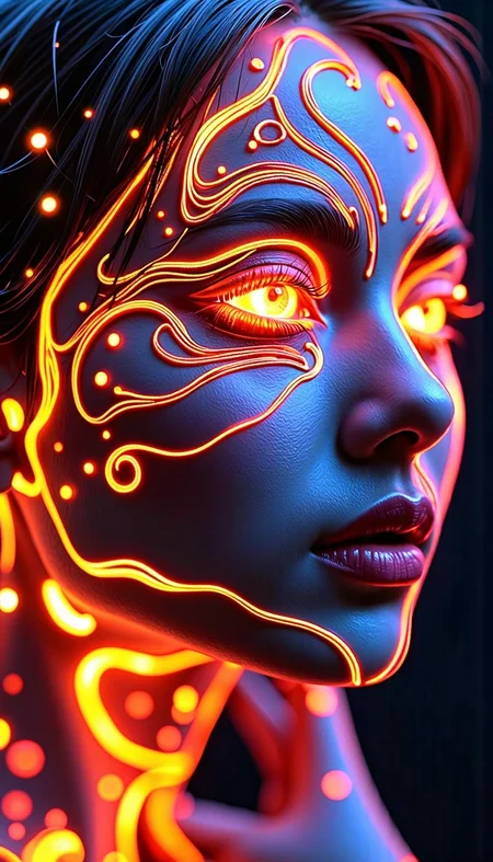 Superbe image d'argile 3D psychédélique très détaillée avec un design symétrique ressemblant à une structure organique ou faciale féminine. Utilisez des ondulés vibrants de couleur néon, formant un motif complexe de mains avec une texture, comme des rubans ou des fils en quatre dimensions. Les lignes doivent apparaître lumineuses sur un fond sombre, améliorant la vivacité et l’effet lumineux des couleurs, ce qui donne une apparence visuellement dynamique et surnaturelle. Détails nets, rubans flottants et contorsionnés, rendu d'octane 3D, éclaboussures tourbillonnantes, fusion, maximalisme, rendu d'octane, irréel, 8k, profondeur de champ, bokeh, vue de face, magnifique, hyper réaliste, couleurs vives, motifs complexes. collectionné par FreelancesParis.FR
<lora:Asian_Beauty.safetensors:1.0:1.0> <lora:wow_details.safetensors:1.0:1.0>
