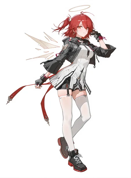 1girl,exusiai the new covenant \(arknights\), masterpiece,masterpiece,best quality,newest,absurdres,highres,incredibly absurdres,very aesthetic,
shironekoban,ryuuzaki ichi,ciloranko,akizero1510,modare,(3 \(sanyako1\),diyokama,horn/wood:0.7),
standing,full body,solo,
(white background,simple background),
<lora:hand 5.5:1.3>,<lora:exusiai TNC & lemuen illu-000009:0.85>,