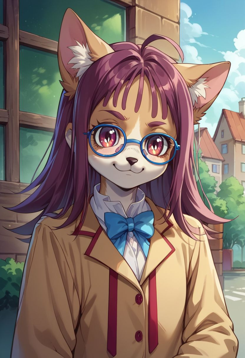 score_9, score_8_up, score_7_up, (source_furry, anthro cat),
houjousakura, solo, glasses