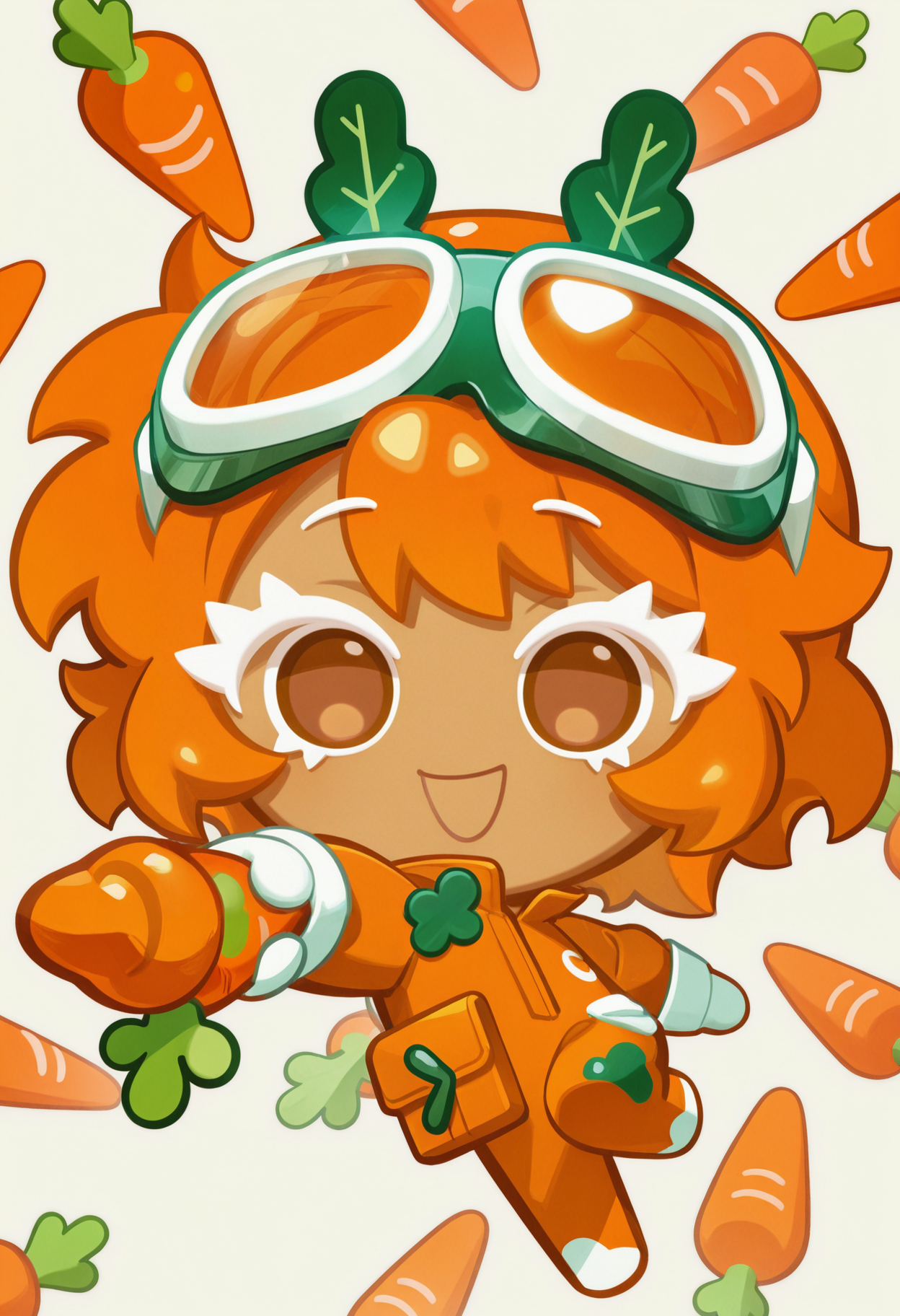 masterpiece,best quality,amazing quality,
colored eyelashes,white eyelashes,solo,full body,simple background,
orange jumpsuit,green accents,carrot-themed accessories,energetic pose,solo,(vegetable theme:1.1),(garden theme:1.1),goggles,gloves,holding carrot stick,bright smile,messy orange hair,big brown eyes.,
crk1styl111,<lora:lycoris:1>,(chibi:1.4),