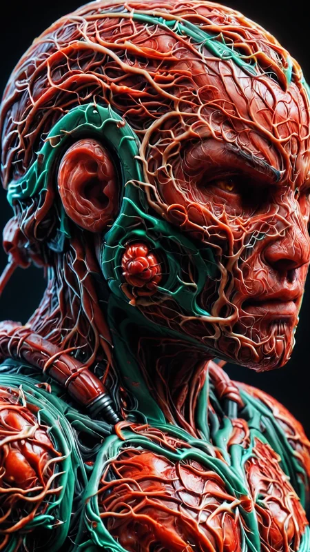 yamer_veins, veins, guro, extreme close up on the helmet of the doom slayer, broken doom slayer helmet, photorealistic, doom slayer, doom eternal, raging face of the doom slayer, <lora:Veins_XL:1>