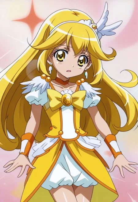 rating questionable, detailed background,yellow hair,yellow eyes,long hair,shiny skin, <lora:curepeace.pony:1>, curepeace,,,,,,,,,,,,,,,,,anime coloring, anime screencap, 1girl,Solo ,, anime,,,,official art, Uncensored ,Unedited ,,,,,,,,,,,,, ,,