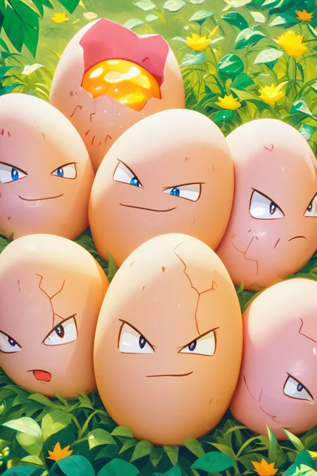 score_9, score_8_up, score_8, ,,, , ,,, zzExeggcute, no humans, <lora:ExeggcutePokedexPDXL:1.0>, ,,,, BREAK, smile, closed mouth, looking at viewer, cowboy shot, ,,, embedding:zPDXL, Expressiveh, ,,, <lora:MantisStyle_PDXL_v2:0.8>, <lora:SDXLFaeTastic2400:0.5>, <lora:Expressive_H-000001:0.4>,