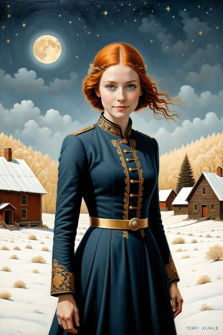 by Brad Kunkle and Terry Redlin in the style of Catherine Hyde, character <lora:more_art:0.30> <lora:RMSDXL_Enhance:0.45> <lora:RMSDXL_Creative:0.45> <lora:RMSDXL_Photo:0.45> <lora:RMSDXL_Darkness_Cinema:0.45> <lora:clothing_slider:0.00> <lora:great_lighting:1.00> <lora:aesthetic:1.00> <lora:looking_at_viewer:1.00> <lora:photorealistic_portrait_v2:0.25> <lora:attractive_v2:0.10> <lora:extremely_detailed_v2:0.25> <lora:add_detail:0.75> <lora:perfect_eyes:0.25> <lora:perfect_hands:0.50>