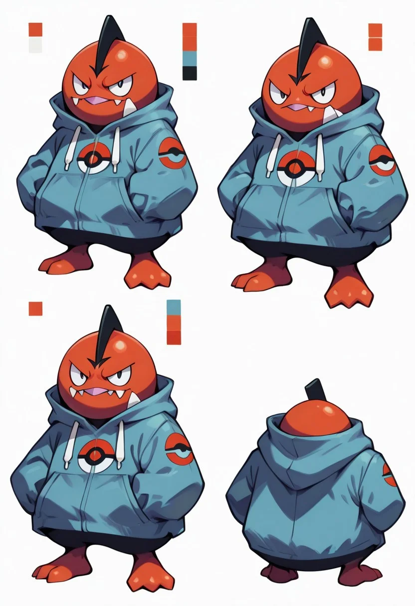CharacterDesignIllustrious, reference sheet, simple white background, color guide, (multiple views), (full body),
,,,
Voltorb pokemon, no humans, hands in pockets,